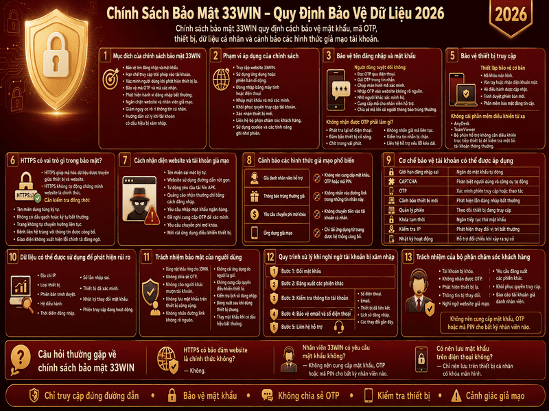 Chính Sách Bảo Mật 33WIN – Quy Định Bảo Vệ Thông Tin Người Dùng